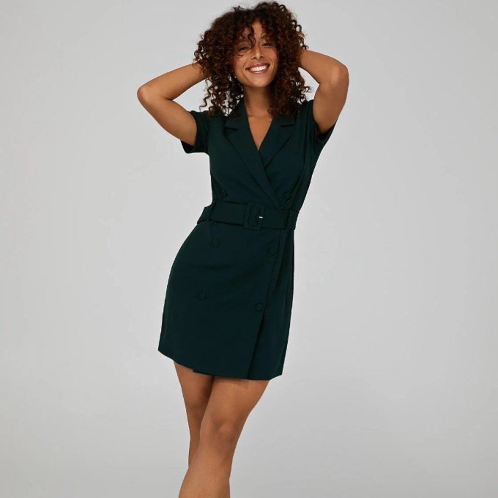 Emerald green dress with belt (nwt)